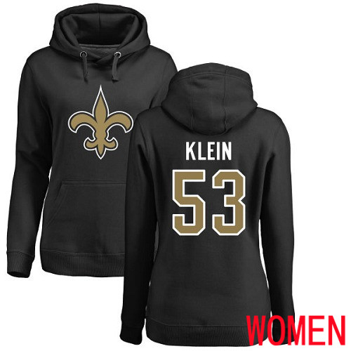 New Orleans Saints Black Women A J  Klein Name and Number Logo NFL Football #53 Pullover Hoodie Sweatshirts->nfl t-shirts->Sports Accessory